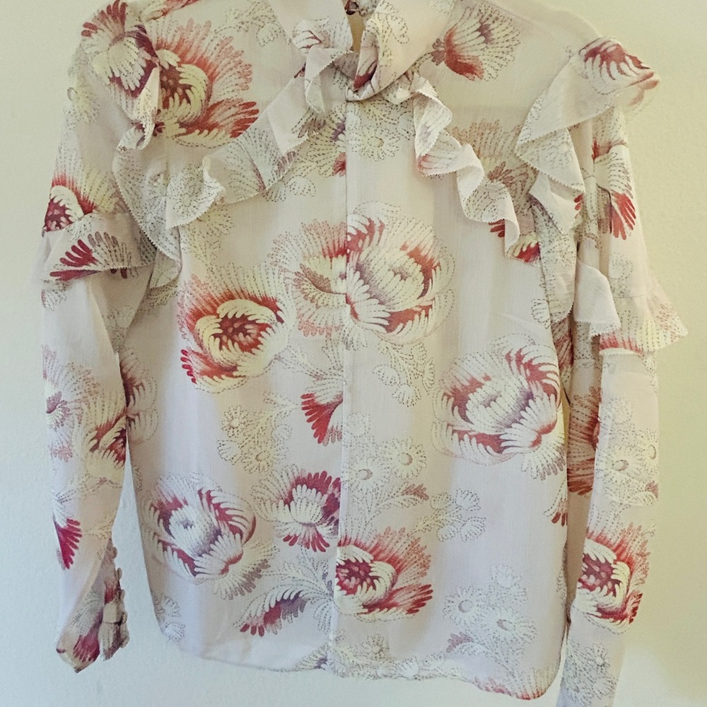 Ted Baker semi sheer floral blouse